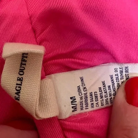 American Eagle Neon Pink Tropical Bikini Top - Picture 5 of 7